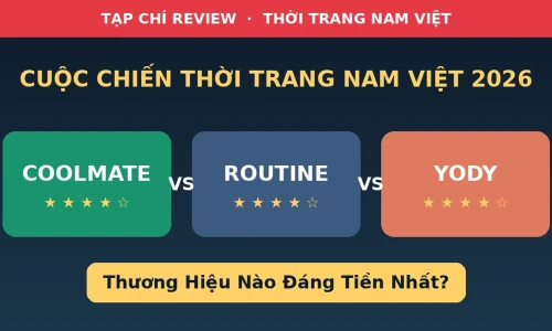 Coolmate vs Routine vs Yody: Thương Hiệu Thời Trang Nam Việt Nào Đáng Tiền Nhất Năm 2026?