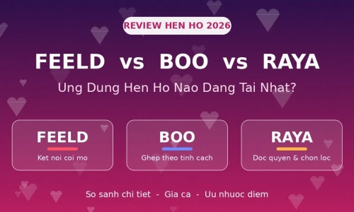 Feeld vs Boo vs Raya 2026: Ứng Dụng Hẹn Hò Nào Đáng Tải Nhất?