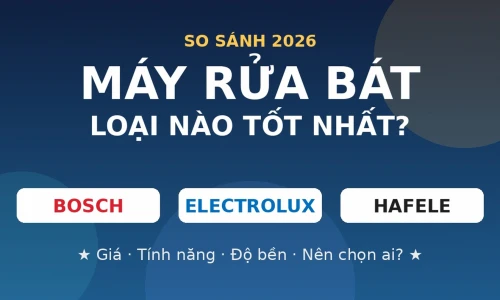 Máy Rửa Bát Loại Nào Tốt? Bosch vs Electrolux vs Hafele 2026