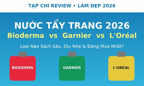 Nước Tẩy Trang 2026: Bioderma vs Garnier vs L'Oréal – Loại Nào Tốt Nhất?