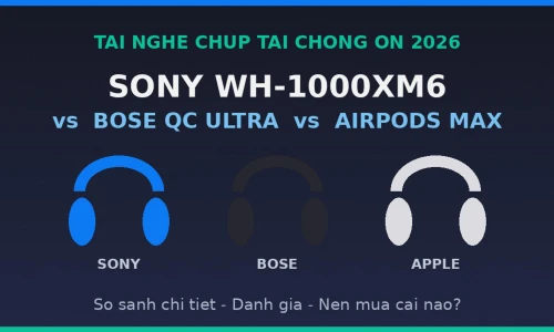 Sony WH-1000XM6 vs Bose QC Ultra vs AirPods Max: Tai Nghe Chụp Tai Nào Đáng Mua Nhất 2026?