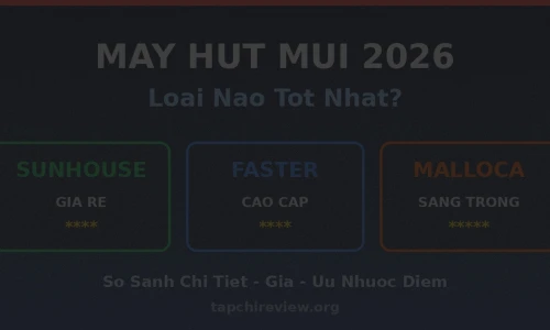 Máy Hút Mùi Loại Nào Tốt? Sunhouse vs Faster vs Malloca 2026