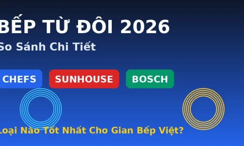 Bếp Từ Đôi Loại Nào Tốt? Chefs vs Sunhouse vs Bosch 2026