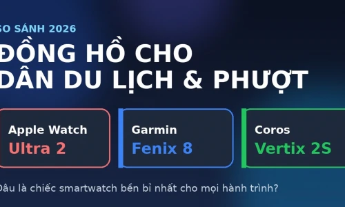 Apple Watch Ultra 2 vs Garmin Fenix 8 vs Coros Vertix 2S: Đồng Hồ Cho Dân Du Lịch Nào Tốt Nhất Năm 2026?