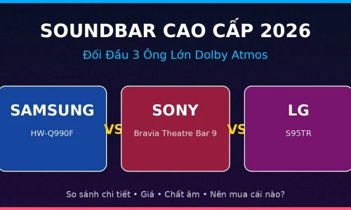Samsung HW-Q990F vs Sony Bravia Theatre Bar 9 vs LG S95TR: Soundbar Cao Cấp Nào Đáng Mua Nhất 2026?