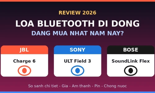 JBL Charge 6 vs Sony ULT Field 3 vs Bose SoundLink Flex: Loa Bluetooth Di Dong Nao Dang Mua Nhat 2026?
