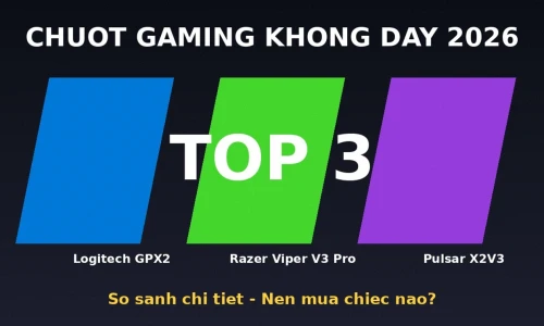 Chuột Gaming Không Dây 2026: Logitech GPX2 vs Razer Viper V3 Pro vs Pulsar X2V3 — Nên Mua Chiếc Nào?