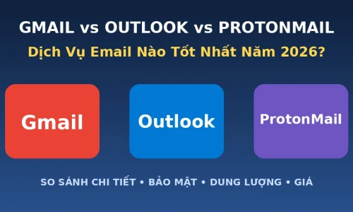 Gmail vs Outlook vs ProtonMail: Dịch Vụ Email Nào Tốt Nhất Năm 2026?
