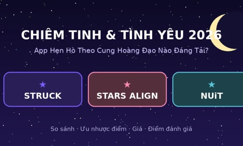 Struck vs Stars Align vs NUiT 2026: App Hẹn Hò Theo Chiêm Tinh Nào Đáng Tải Nhất?